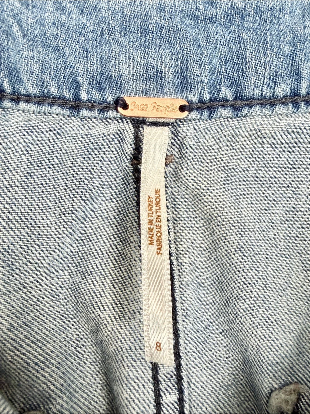 Free People Splendor In The Grass Denim Mini Skirt Paper Bag Size 8 Cotton